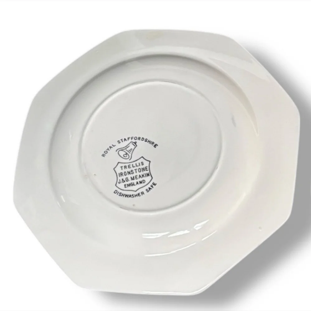 J. & G. MEAKIN “Trellis Blue” Ironstone 7” Dessert Pie Plates Set of Two
